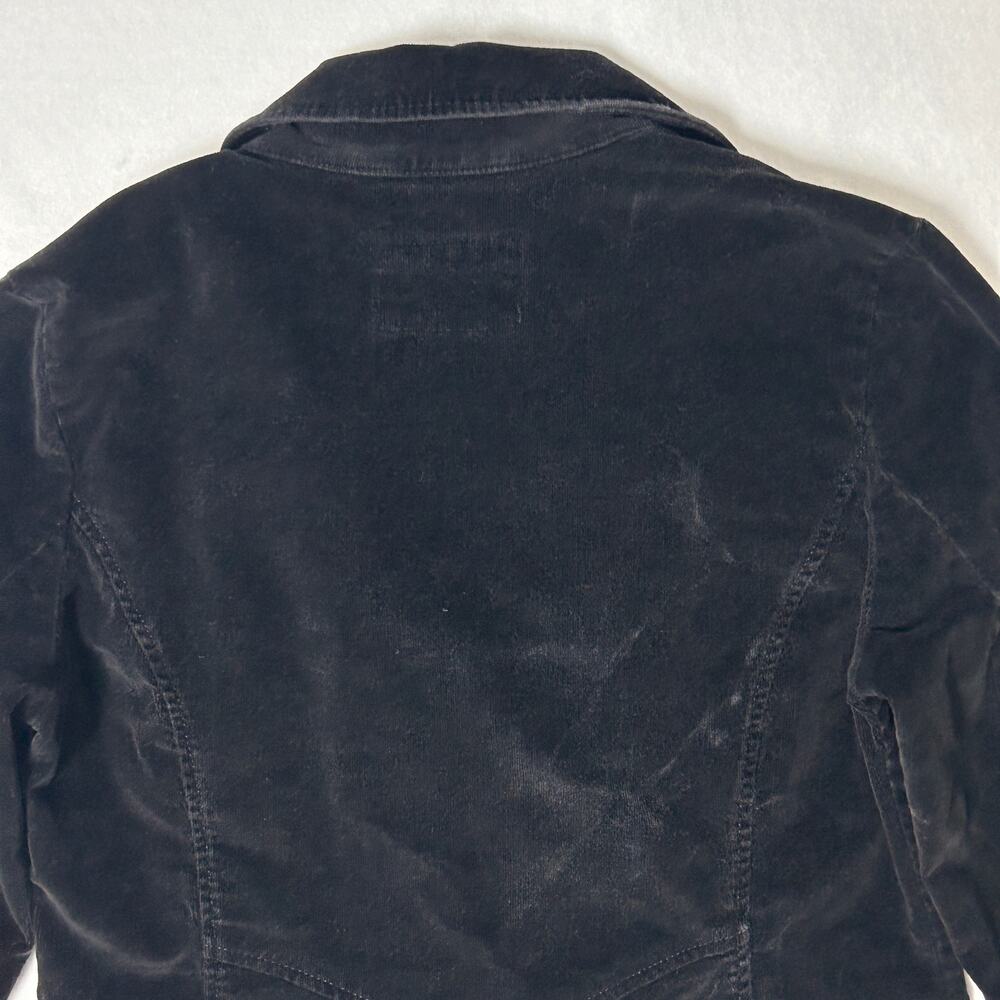 Vintage Y2K Velvet Blazer Women's Cropped WhimsiGoth Office Black Jacket Size M - Picture 8 of 9